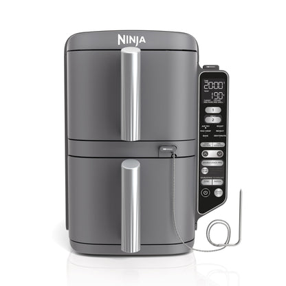 Ninja Foodi MAX Dual Zone Digitale Heißluftfritteuse, 9,5L Airfryer, 2 Fächer, Antihaftbeschichtung, spülmaschinenfeste Körbe, 6-in-1, 8 Portionen, Schwarz AF400EU