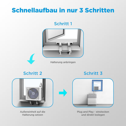 Midea Portasplit Klimaanlage, Mobile Wärmepumpe, Kühlen A++/Heizen A+, 12000 BTU 3, 5kW, für Räume bis zu 42 m² / 105 m³, nur 39 dB(A) im Silent-Modus