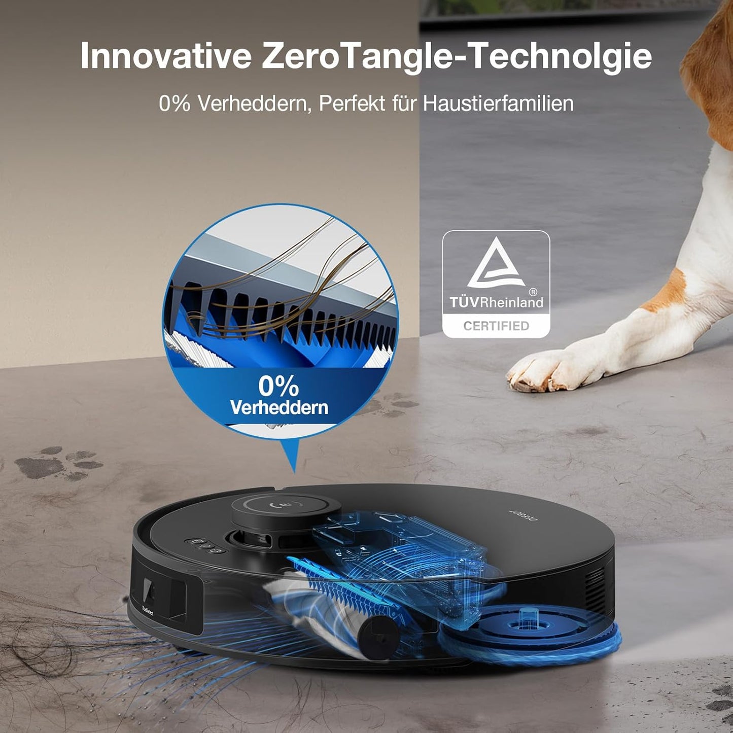 ECOVACS DEEBOT T30S PRO Saugroboter mit Wischfunktion, 11.000 Pa, ZeroTangle Technologie, 70°C heißes Wasser Wischen beim Waschen, TruEdge™ Kantenwischen, 6.400mAh Batterie, AI-Hindernisvermeidung