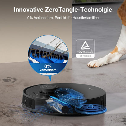 ECOVACS DEEBOT T30S PRO Saugroboter mit Wischfunktion, 11.000 Pa, ZeroTangle Technologie, 70°C heißes Wasser Wischen beim Waschen, TruEdge™ Kantenwischen, 6.400mAh Batterie, AI-Hindernisvermeidung