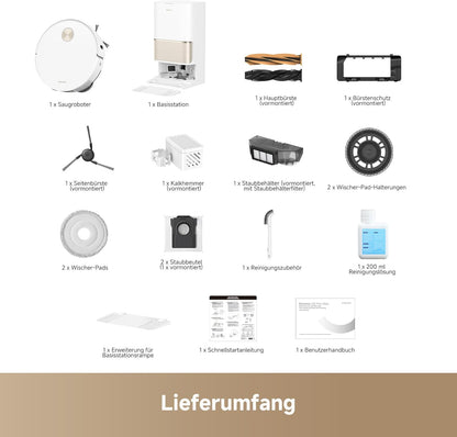 dreame L50 Pro Ultra Saug- und Wischroboter mit automatischer Entleerung und selbstständiger Reinigung des Wischmopps, intelligenter Hindernisvermeidung und 360°-Navigation, 19.500 Pa Saugleistung