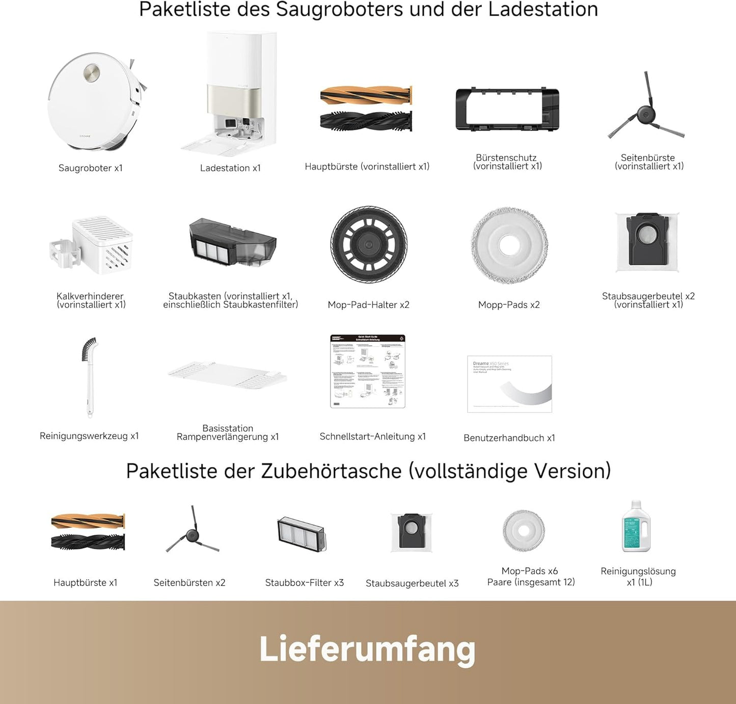 dreame X50 Ultra Complete Saugroboter mit Wischfunktion,20.000Pa Saugkraft,6 cm Hindernisfreiheit, mit Wischfunktion&Hebarem Wischmopp,KI-Hindernisvermeidung und 360° Navigation