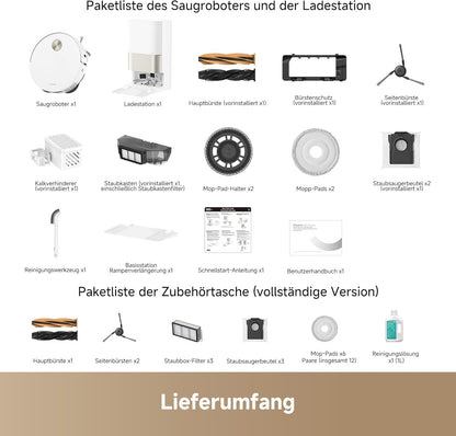 dreame X50 Ultra Complete Saugroboter mit Wischfunktion,20.000Pa Saugkraft,6 cm Hindernisfreiheit, mit Wischfunktion&Hebarem Wischmopp,KI-Hindernisvermeidung und 360° Navigation
