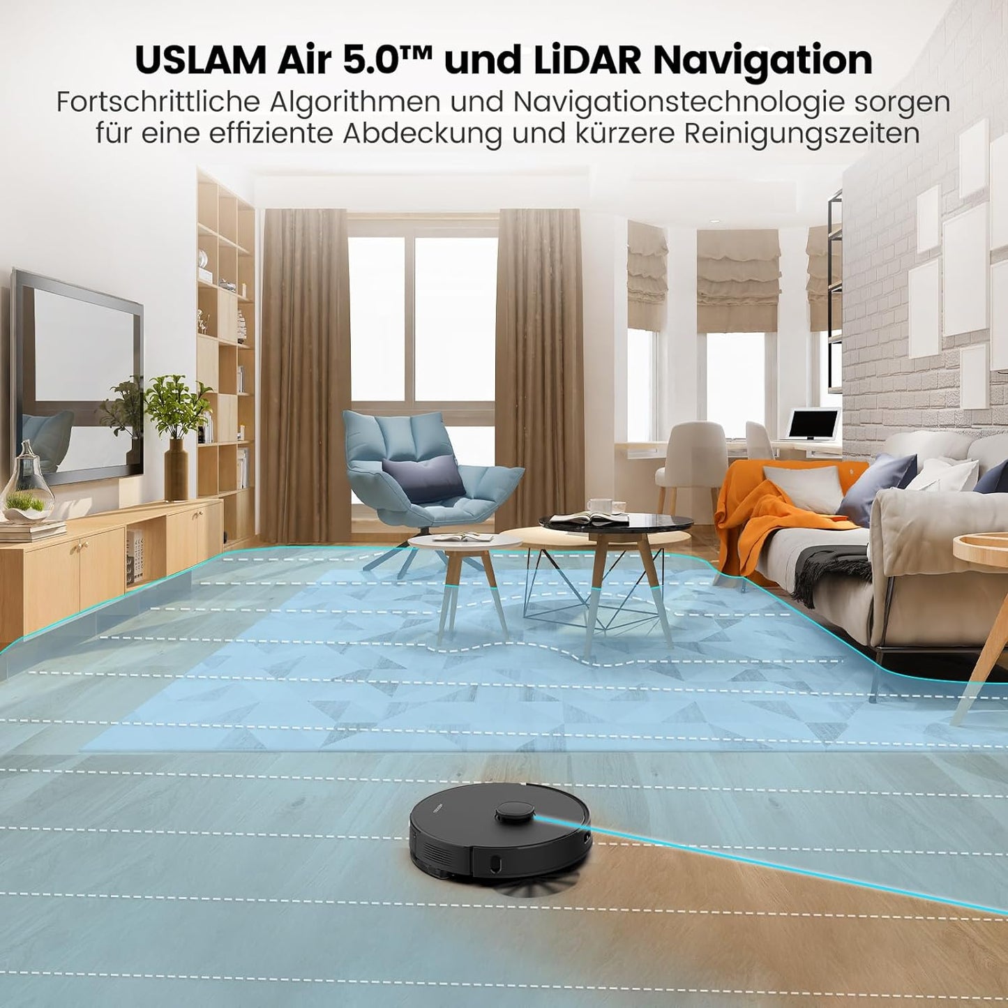 AIRROBO T20+ Saugroboter mit Wischfunktion, 3.5L Staubsauger Roboter mit Absaugstation, 180Min Laufzeit, LiDAR Navigation, Starke Saugkraft ideal für Teppich und Tierhaare, APP Steuerung