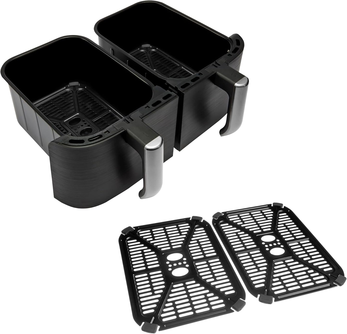 Russell Hobbs Heißluftfritteuse 2 Kammern 9L Rapid AirFryer [2 Fächer je 4,5l, sehr leiser Betrieb, 9 Programme] SatisFry Fritteuse (spülmaschinenfest, Match & Synchronisierungsfunktion) 27681-56