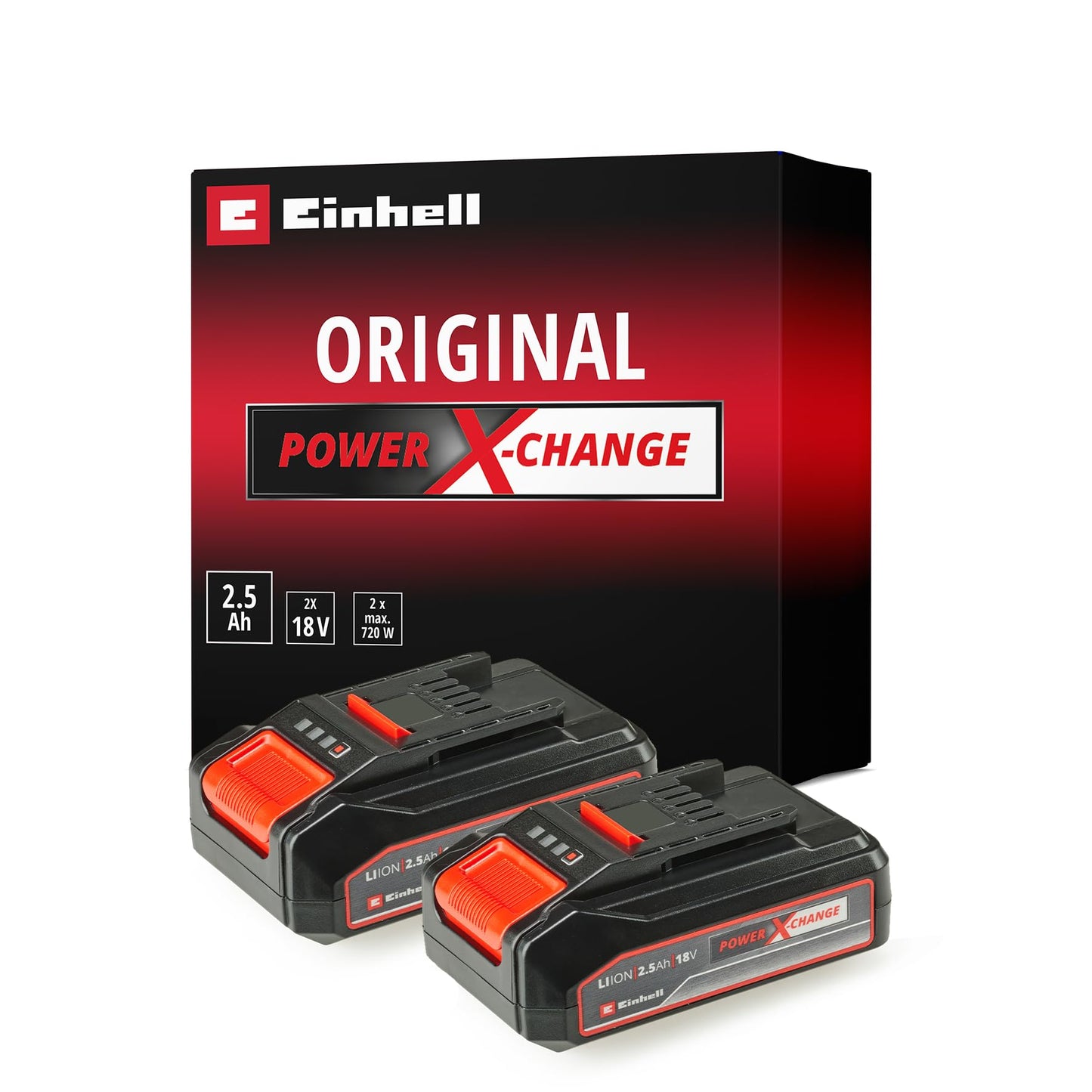 Original Einhell Akku PXC-Twinpack 4,0 Ah Power X-Change (Li-Ion, 18 V, 2x 4,0 Ah, für alle PXC-Geräte geeignet, proaktives Batteriemanagement, situativ angepasste Ladezyklen)