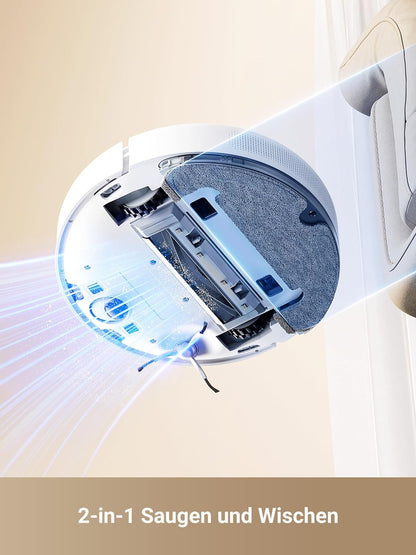dreame D10 Plus Gen 2 Saugroboter mit Wischfunktion, Automatischer Staubentleerung, Speichert bis zu 90 Tage Staub, LiDAR-Navigation, 6000 Pa Saugkraft für Teppiche und Tierhaare, 285-Minuten-Akku