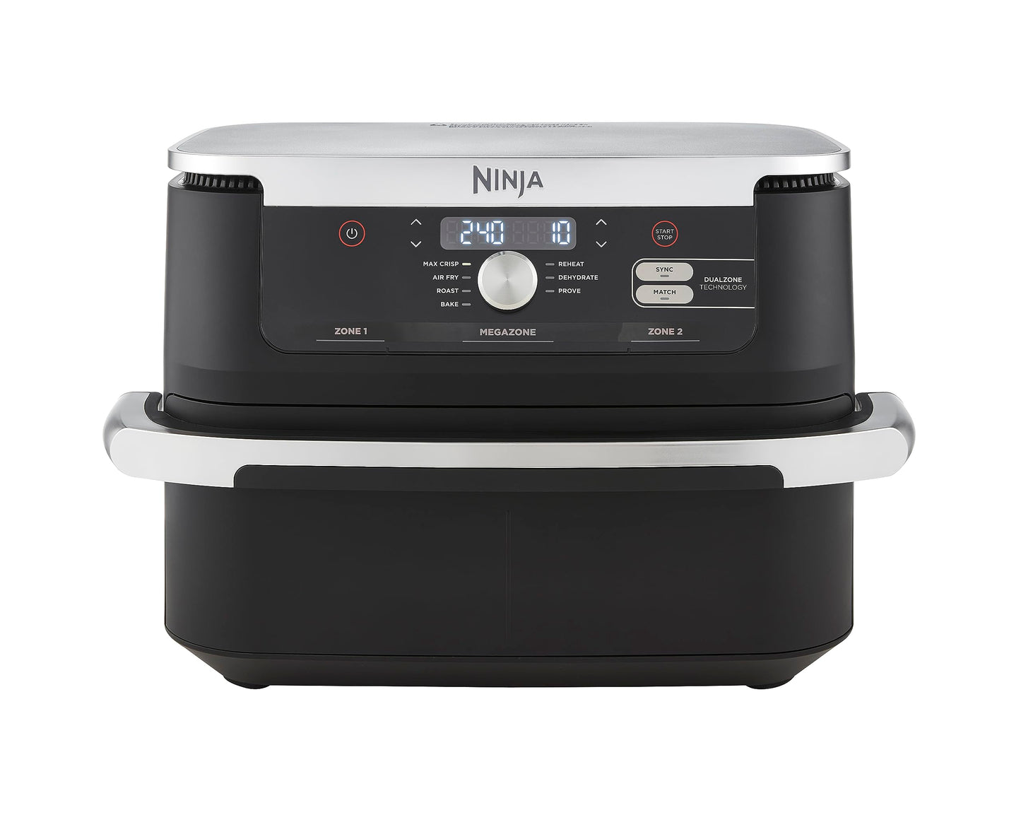 Ninja Foodi Dual Zone Digitale Heißluftfritteuse, 7,6L Airfryer, 2 Fächer, Antihaftbeschichtung, spülmaschinenfeste Körbe, 6-in-1, 4-6 Portionen, Schwarz AF300EU