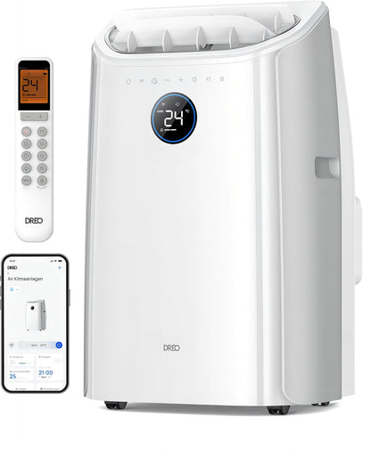 Dreo Tragbare Klimaanlagen, 10.000 BTU AC Einheit für Schlafzimmer mit Drainagefreier Kühlung, APP/Stimme/Fernbedienung, 24h Timer mit Ventilator & Luftentfeuchter, AC515S