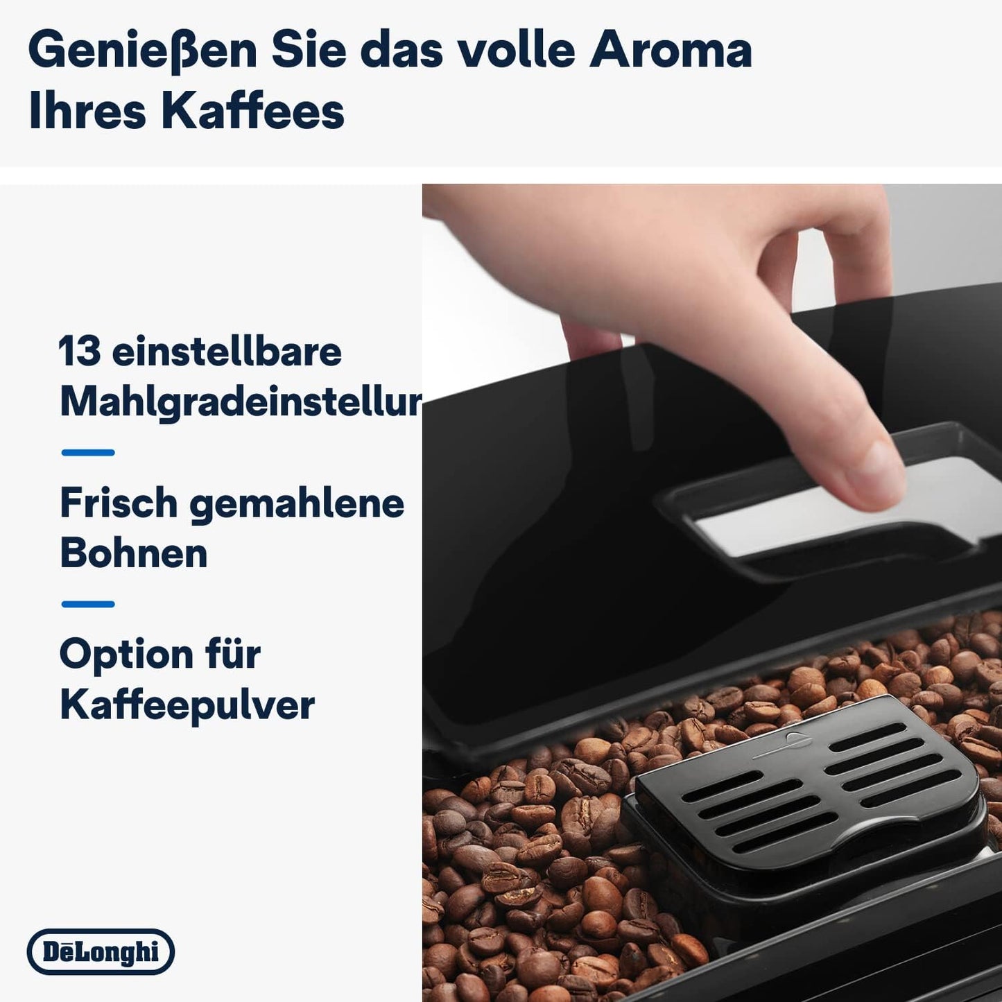 De'Longhi Magnifica S ECAM 22.110.B Kaffeevollautomat mit Milchaufschäumdüse für Cappuccino, mit Espresso Direktwahltasten und Drehregler, 2-Tassen-Funktion, 1,8 Liter Wassertank, Schwarz/Silber