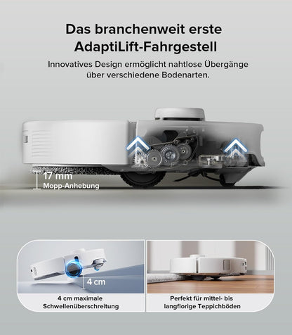 roborock Qrevo Edge Saugroboter mit Wischfunktion, Dual Anti-Tangle-System, AdaptiLift Chassis, 18.500Pa, FlexiArm Design Kantenreinigung, Hebarem Wischmopp, 75℃ Heißwasser-Moppwäsche, „Hello Rocky“