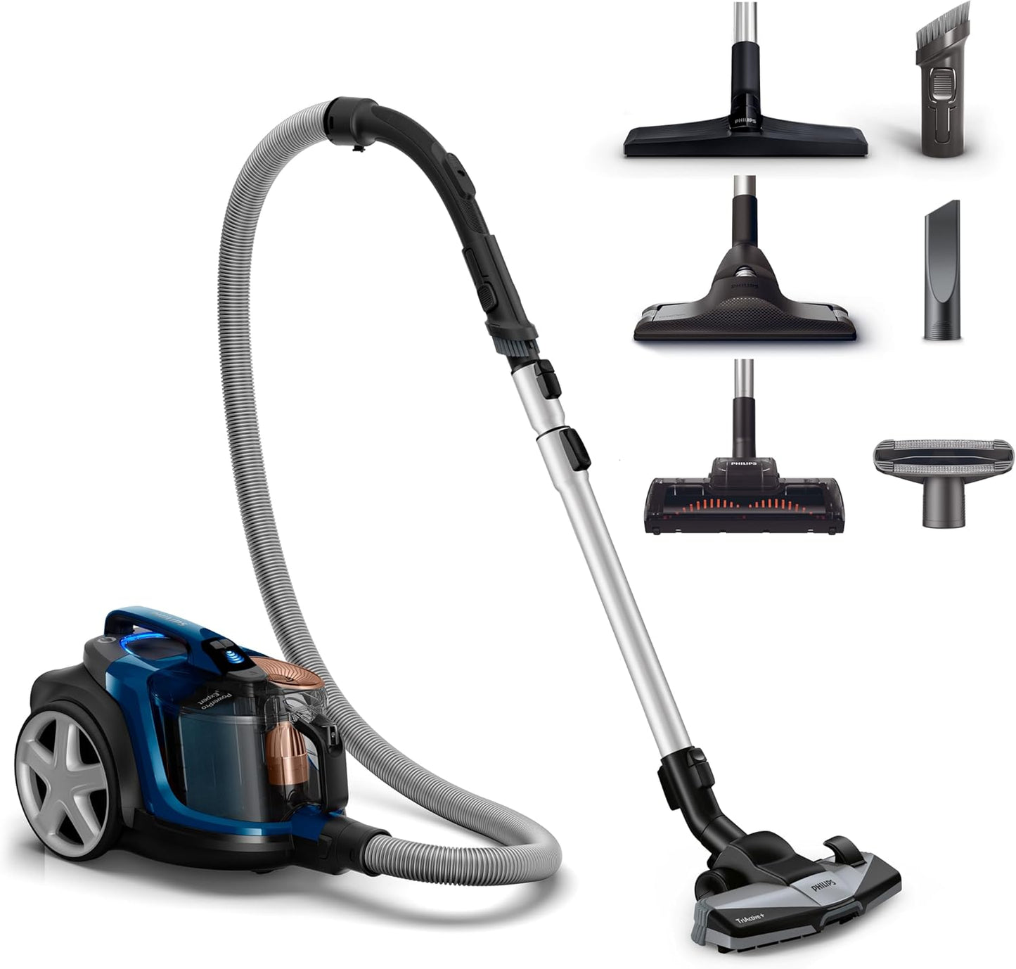 Philips PowerPro Expert Beutelloser Staubsauger – Kompakt, 900-W-Motor, PowerCyclone 8 Technologie für starke Saugleistung, Multi-Oberflächen-Reinigung, Allergy Lock, Super Turbo Bürste (FC9745/09)