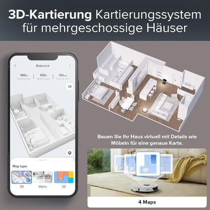 roborock S7 Max Ultra Saugroboter mit selbstentleerender/selbstwaschender/selbsttrocknender/selbstbefüllender/selbstreinigender Station (5500 Pa, aktive Hindernisvermeidung, App/Sprachsteuerung)