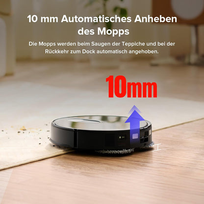roborock Qrevo Slim Saugroboter mit Wischfunktion – 8,2 cm Ultra-Slim Design, StarSight 3D ToF Navigation, 11,000Pa HyperForce Saugleistung, 8-in-1 Dock, FlexiArm Seitenbürste