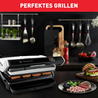 Tefal OptiGrill Elite XL Kontaktgrill, 16 Programme, Digitales Display mit Garstufenanzeige, abnehmbare XL-Platten, Grillboost-Funktion, intuitive Bedienung, Elektrogrill, Edelstahl, GC760D12