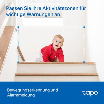 Tapo TP-Link C200 360°-WLAN-Überwachungskamera für den Innenbereich, FHD 1080P, Nachtsicht, Bewegungserkennung, Zwei-Wege-Audio, kompatibel mit Alexa und Google Assistant, für Babys/Haustiere