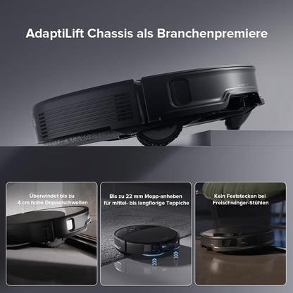 roborock Saros 10R Saugroboter mit Wischfunktion&angebbarem Wischmopp, 7,98cm Ultra-Slim Design, StarSight System 2.0, Zero-Tangle System