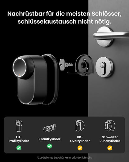 SwitchBot WLAN Smart Lock Ultra mit Keypad Vision, 3D-Gesichts-/Fingerabdruckerkennung, Elektronisches Türschloss mit Aufladbarem Akku, Öffnen per Gesicht, Fingerprint, Code, Alexa, unterstützt Matter