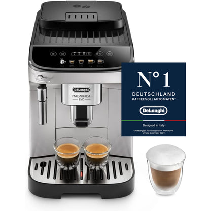 De'Longhi Magnifica Evo ECAM 292.81.B Kaffeevollautomat mit LatteCrema Milchsystem, 7 Direktwahltasten für Cappuccino, Espresso und weitere Kaffeespezialitäten, 2-Tassen-Funktion, Schwarz
