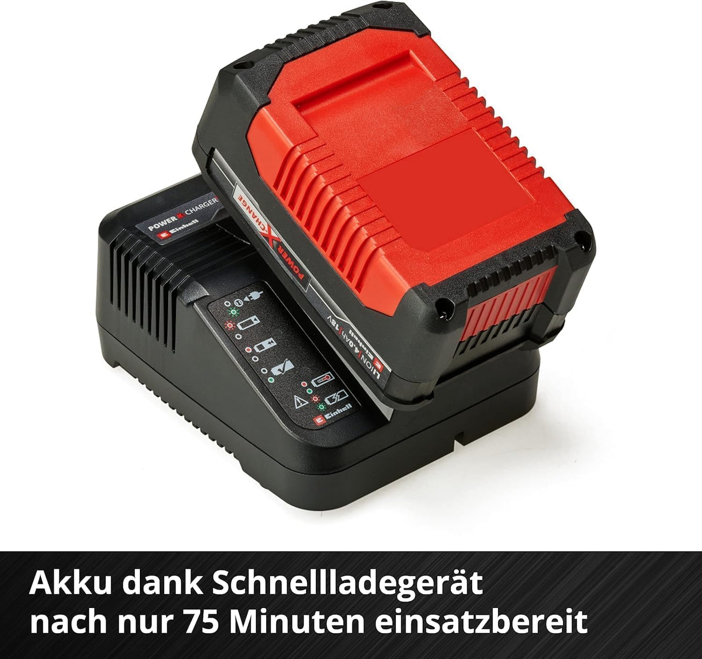 Original Einhell Starter Kit 4,0 Ah Akku und Ladegerät Power X-Change (Li-Ion, 18 V, 75 min Ladezeit, passend für alle Power X-Change Geräte) 1er Pack