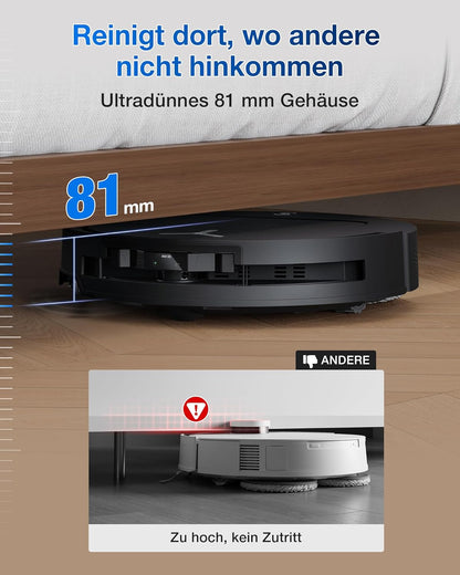 ECOVACS DEEBOT T50 PRO Omni Saugroboter mit Wischfunktion, Ausfahrende Seitenbürste und Wischmopp, 15.000 Pa, T30 PRO OMNI-Upgrade, Auto Zugabe von Reinigungslösung, Moppwäsche mit 75°C heißem Wasser
