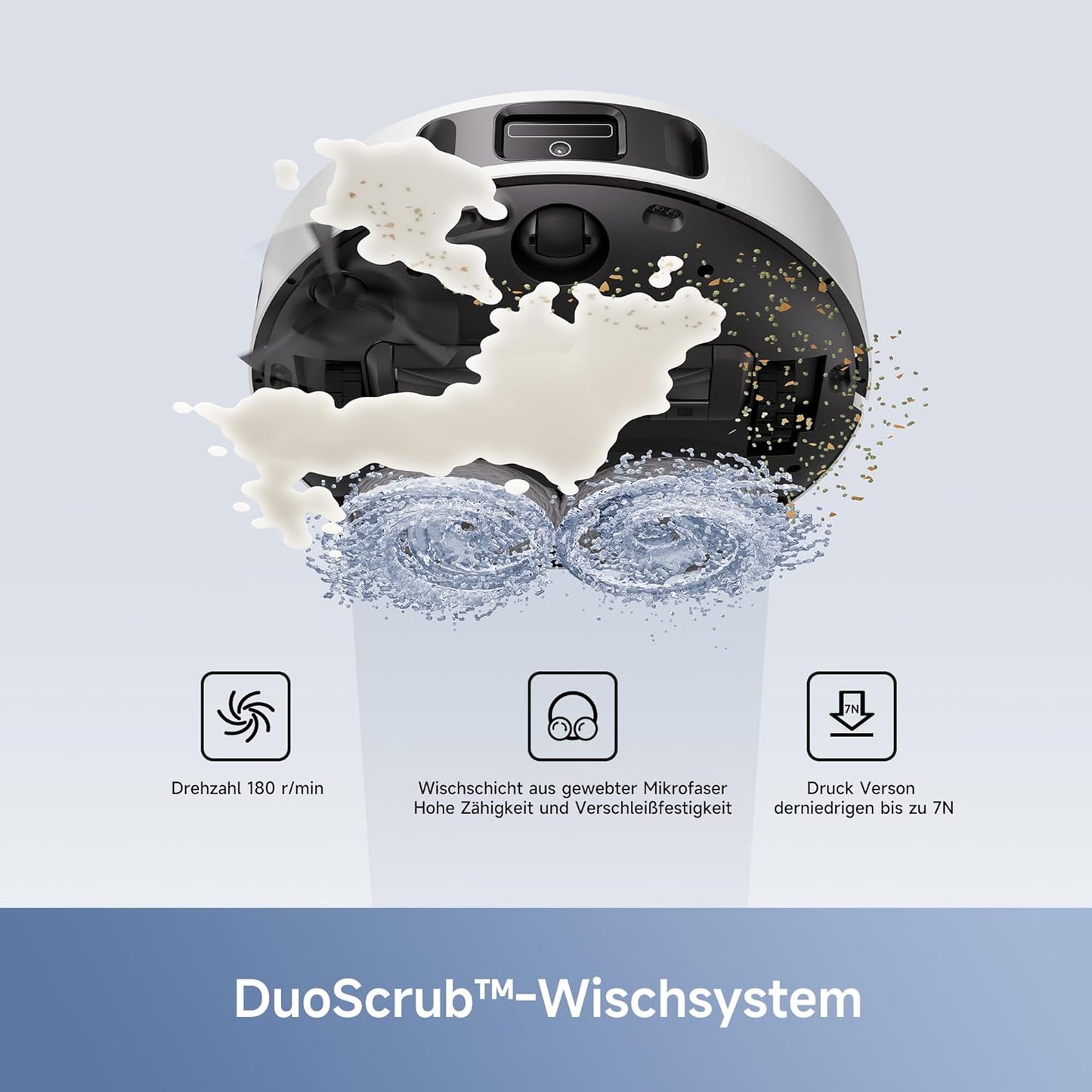 Mova E30 Ultra Roboterstaubsauger und -wischer mit automatischer Entleerung und Selbstreinigung des Wischers, 7.000Pa Saugleistung, 10,5 mm Wischeranhebung, Ultraschall-Teppicherkennung