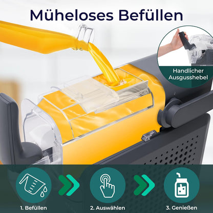 KLAMER Slush Maschine, mit 5 smarten Programmen: Slushie, Cocktail, Milchshake, Frappé, Wein, Automatische Reinigung, 2L Fassungsvolumen, Turbo Freeze, kein Eis erforderlich, mit digitalem Rezeptbuch