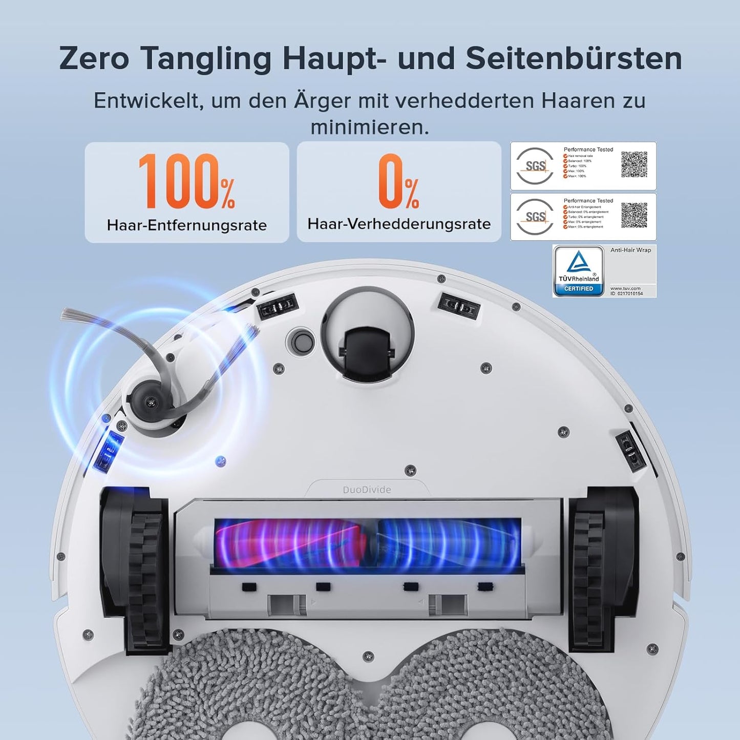 roborock Qrevo Curv S5X-Set Saugroboter mit Wischfunktion Absaugstation, Dual Anti-Tangle-System, 18.500 Pa Saugkraft, 75°C Heißwasser-Moppwäsche, Intelligente Schmutzerkennung, All-in-One-Dock (Weiß)