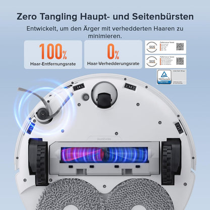 roborock Qrevo Curv S5X-Set Saugroboter mit Wischfunktion Absaugstation, Dual Anti-Tangle-System, 18.500 Pa Saugkraft, 75°C Heißwasser-Moppwäsche, Intelligente Schmutzerkennung, All-in-One-Dock (Weiß)