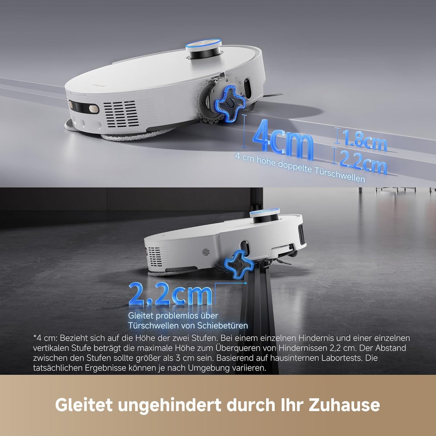 dreame L50 Pro Ultra Saug- und Wischroboter mit automatischer Entleerung und selbstständiger Reinigung des Wischmopps, intelligenter Hindernisvermeidung und 360°-Navigation, 19.500 Pa Saugleistung