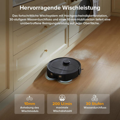 roborock Qrevo Serie Saugroboter mit Wischfunktion, 8000Pa Saugkraft(verbessert von Qrevo S), Anti-Verfilzungs-Seitenbürste, Hindernisvermeidung, LiDAR-Navigation, All-in-One Dock,Schwarz(QV 35A Set)