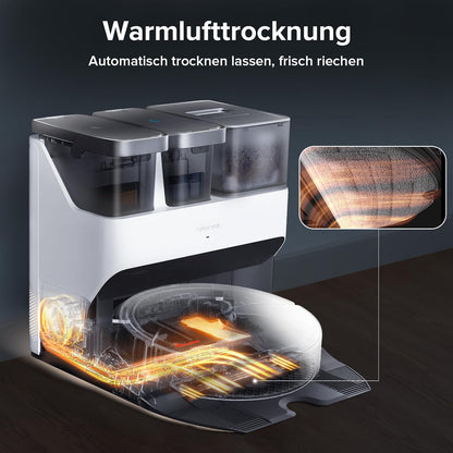 roborock S7 Max Ultra Saugroboter mit selbstentleerender/selbstwaschender/selbsttrocknender/selbstbefüllender/selbstreinigender Station (5500 Pa, aktive Hindernisvermeidung, App/Sprachsteuerung)