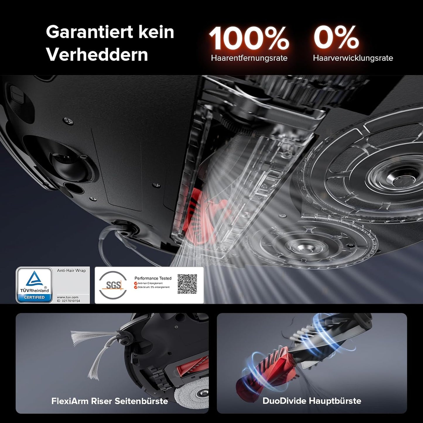 roborock Saros 10R Saugroboter mit Wischfunktion&angebbarem Wischmopp, 7,98cm Ultra-Slim Design, StarSight System 2.0, Zero-Tangle System