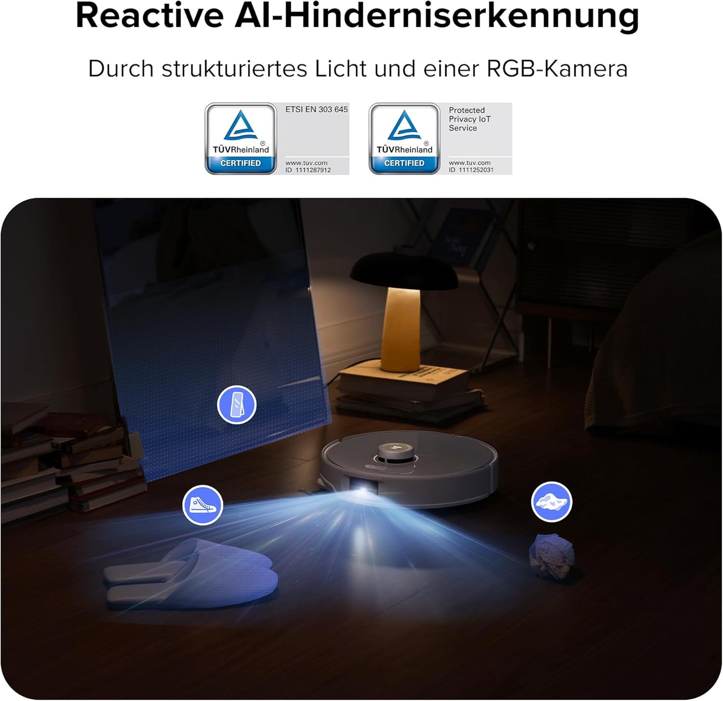 roborock Qrevo Curv Saugroboter mit Wischfunktion&Hebarem Wischmopp, Dual Anti-Tangle-System, AdaptiLift™ Chassis, 18.500Pa, 75℃ Heißwasser-Moppwäsche, Intelligente Schmutzerkennung&Sprachassistent