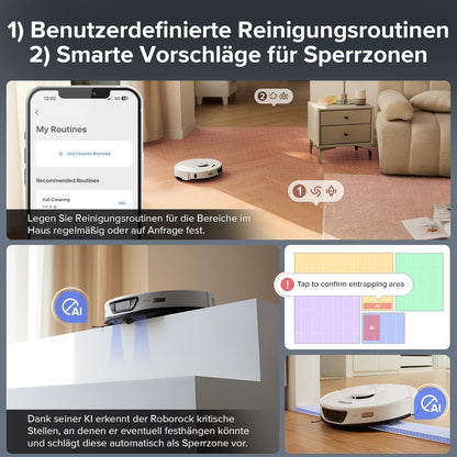roborock S7 Max Ultra Saugroboter mit selbstentleerender/selbstwaschender/selbsttrocknender/selbstbefüllender/selbstreinigender Station (5500 Pa, aktive Hindernisvermeidung, App/Sprachsteuerung)