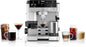 Ninja Luxe Premier 3-in-1-Kaffeemaschine mit Mahlwerk und Aufschäumer für Latte, Cappuccino, Cold Brew & Espresso, einfache Handhabung, 4 Voreinstellungen zum Aufschäumen, Silber, ES601EU