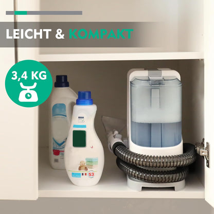 HAUSHOF Waschsauger Teppichreiniger, StainZapper Fleckenreiniger für Teppich mit Reinigungsmittel, Sofa, Vorleger, Polster, Treppen, Auto, 28,5cm X 15cm X 26,5cm, 400W, Weiß/Grau