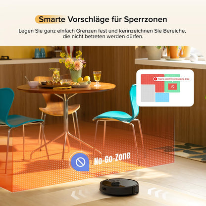 roborock Q7 M5-Set Saugroboter mit Wischfunktion, 10.000Pa Saugkraft, Dual Anti-Tangle-System, 150Min Laufzeit, LiDAR Navigation, Staubsauger Roboter für Teppich, Tierhaare, APP Steuerung (Schwarz)