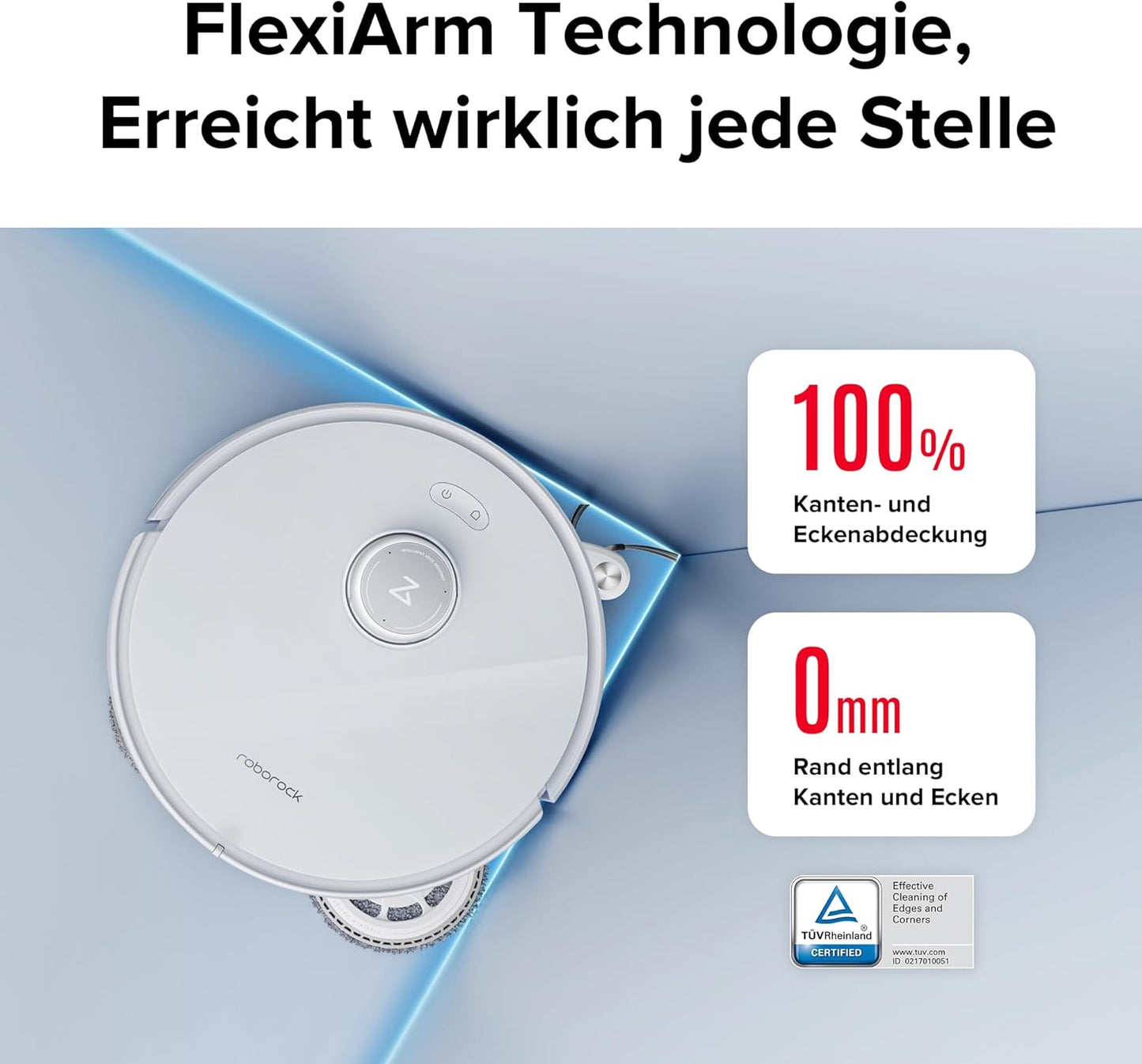 roborock Qrevo Curv Saugroboter mit Wischfunktion&Hebarem Wischmopp, Dual Anti-Tangle-System, AdaptiLift™ Chassis, 18.500Pa, 75℃ Heißwasser-Moppwäsche, Intelligente Schmutzerkennung&Sprachassistent