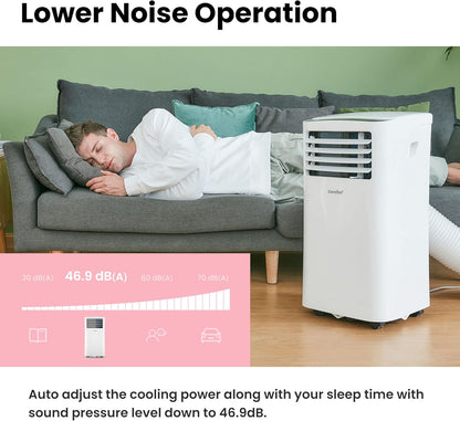 Comfee Mobiles Klimagerät MPPH-09CRN7, 9000 BTU 2,6kW, Kühlen&Ventilieren&Entfeuchten, Raumgröße bis 88m³(33㎡), Mobile Klimaanlage mit Abluftschlauch