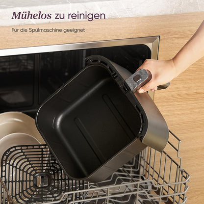 Cosori Turboblaze Airfryer Heißluftfritteuse, 9-in-1 Air Fryer XXL 6L, leiser DC Motor mit 5 Geschwindigkeitsstufen, Grillen, Backen, Gären, Dehydrieren, Tiefkühlen, 87 Rezepte, 64% energiesparend