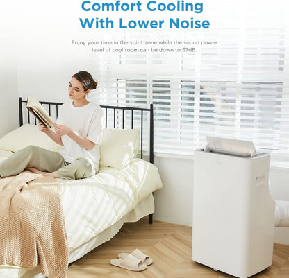 Midea Mobiles Klimagerät Silent Cool 26 Pro, 9000 BTU 2,6kW, Kühlen&Ventilieren&Entfeuchten, Raumgröße bis 88m³(33㎡), Mobile Klimaanlage mit Abluftschlauch, Weiß