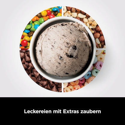 Ninja CREAMi Eismaschine & Dessertmaschine mit 3 Behältern, 7 Programmen, Herstellung von Eis, Gelato, Sorbet, Smoothie-Bowls, Milchshakes und mehr, Schwarz/Silber, 1,4L Eiscreme Kapazität, NC300EU