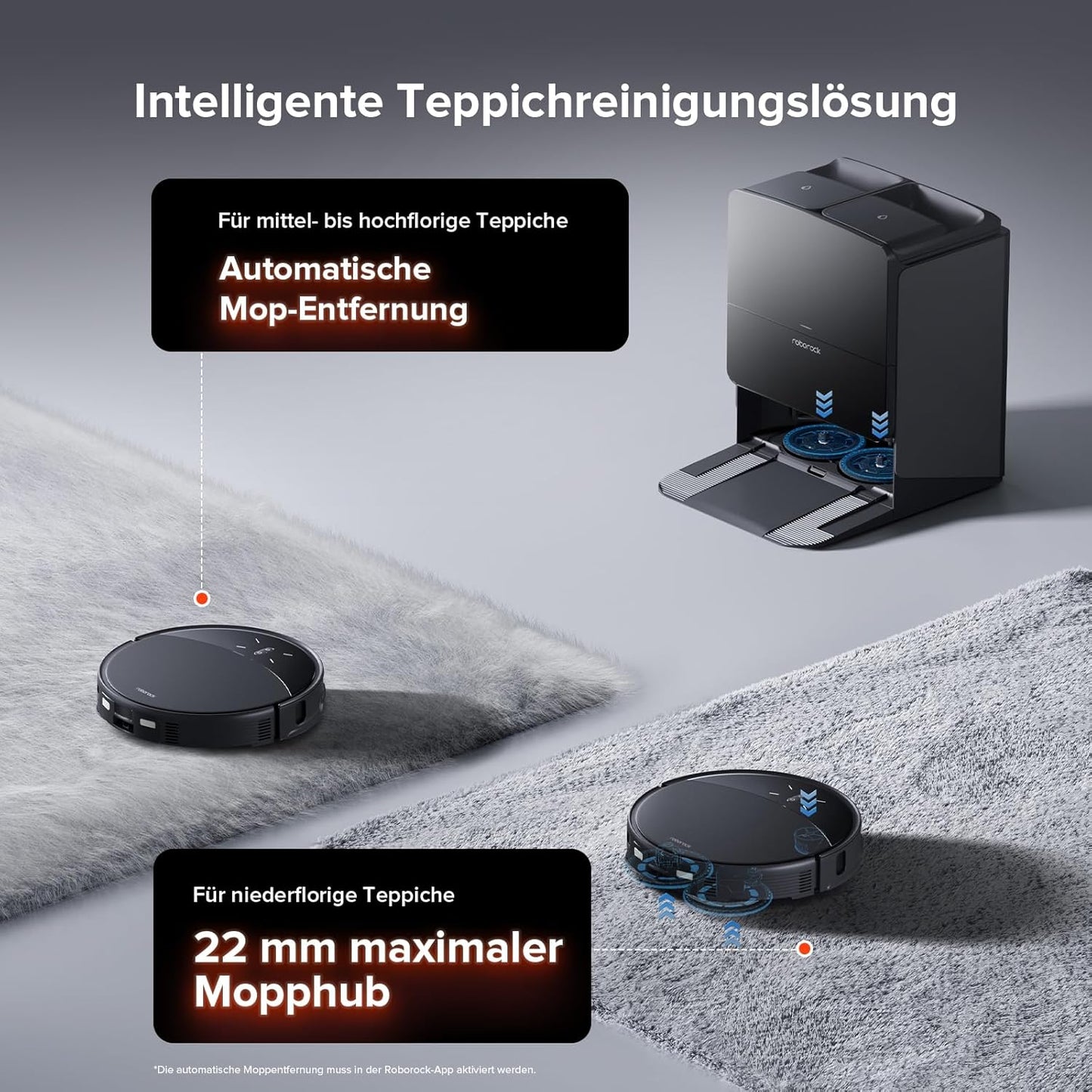 roborock Saros 10R Saugroboter mit Wischfunktion&angebbarem Wischmopp, 7,98cm Ultra-Slim Design, StarSight System 2.0, Zero-Tangle System