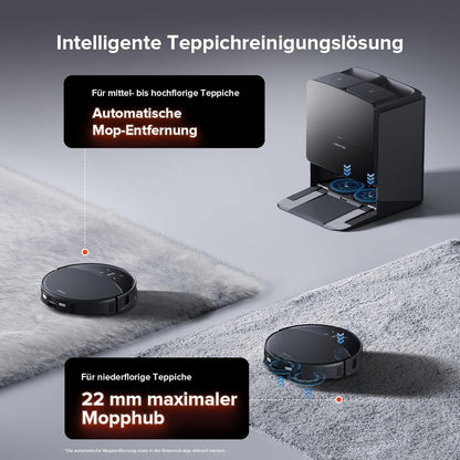 roborock Saros 10R Saugroboter mit Wischfunktion&angebbarem Wischmopp, 7,98cm Ultra-Slim Design, StarSight System 2.0, Zero-Tangle System