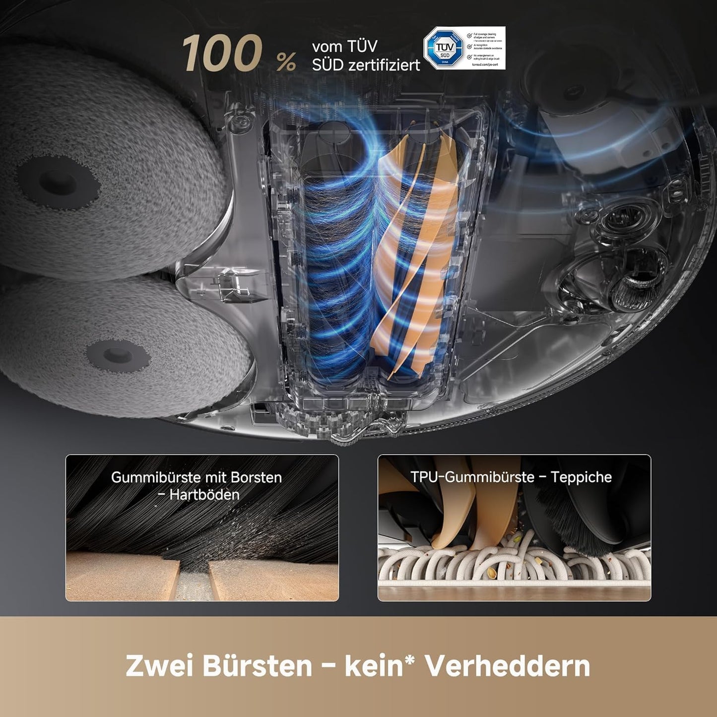 dreame L50 Pro Ultra Saug- und Wischroboter mit automatischer Entleerung und selbstständiger Reinigung des Wischmopps, intelligenter Hindernisvermeidung und 360°-Navigation, 19.500 Pa Saugleistung