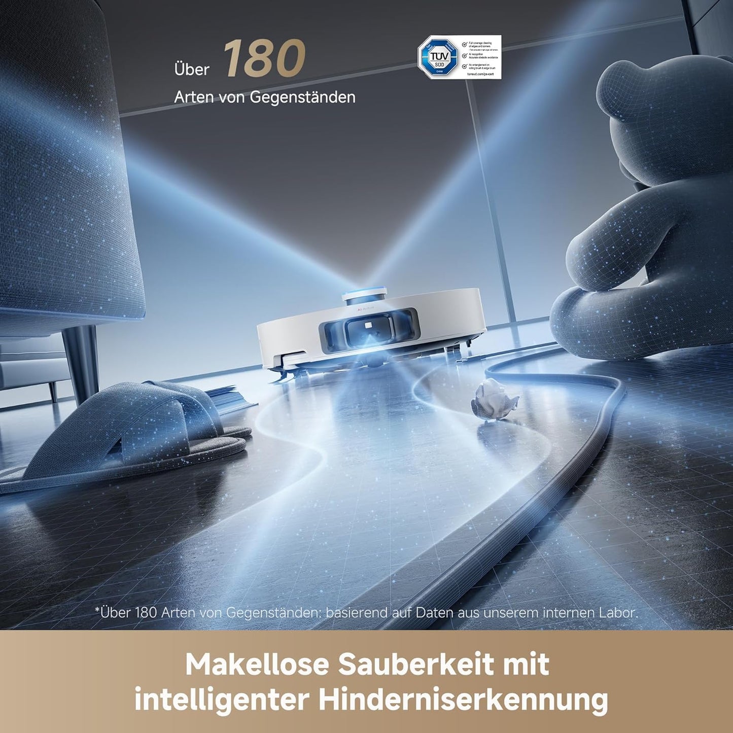 dreame L50 Pro Ultra Saug- und Wischroboter mit automatischer Entleerung und selbstständiger Reinigung des Wischmopps, intelligenter Hindernisvermeidung und 360°-Navigation, 19.500 Pa Saugleistung