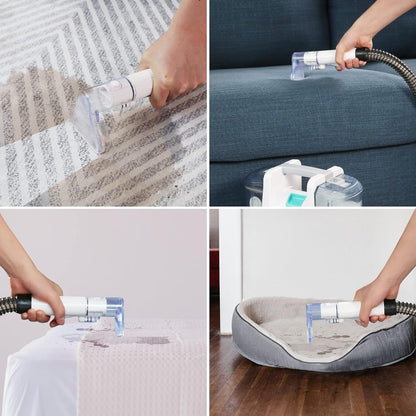 HAUSHOF Waschsauger Teppichreiniger, StainZapper Fleckenreiniger für Teppich mit Reinigungsmittel, Sofa, Vorleger, Polster, Treppen, Auto, 28,5cm X 15cm X 26,5cm, 400W, Weiß/Grau
