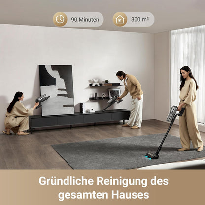 dreame Z30 Kabelloser Bodenstaubsauger, 310 AW Saugkraft, 90 min Max Reinigungszeit, Dust-Reveal-Technologie, Tierhaar-Entfernungswerkzeug, Multi-Flächen-Saugkraft, Schmutzerkennung