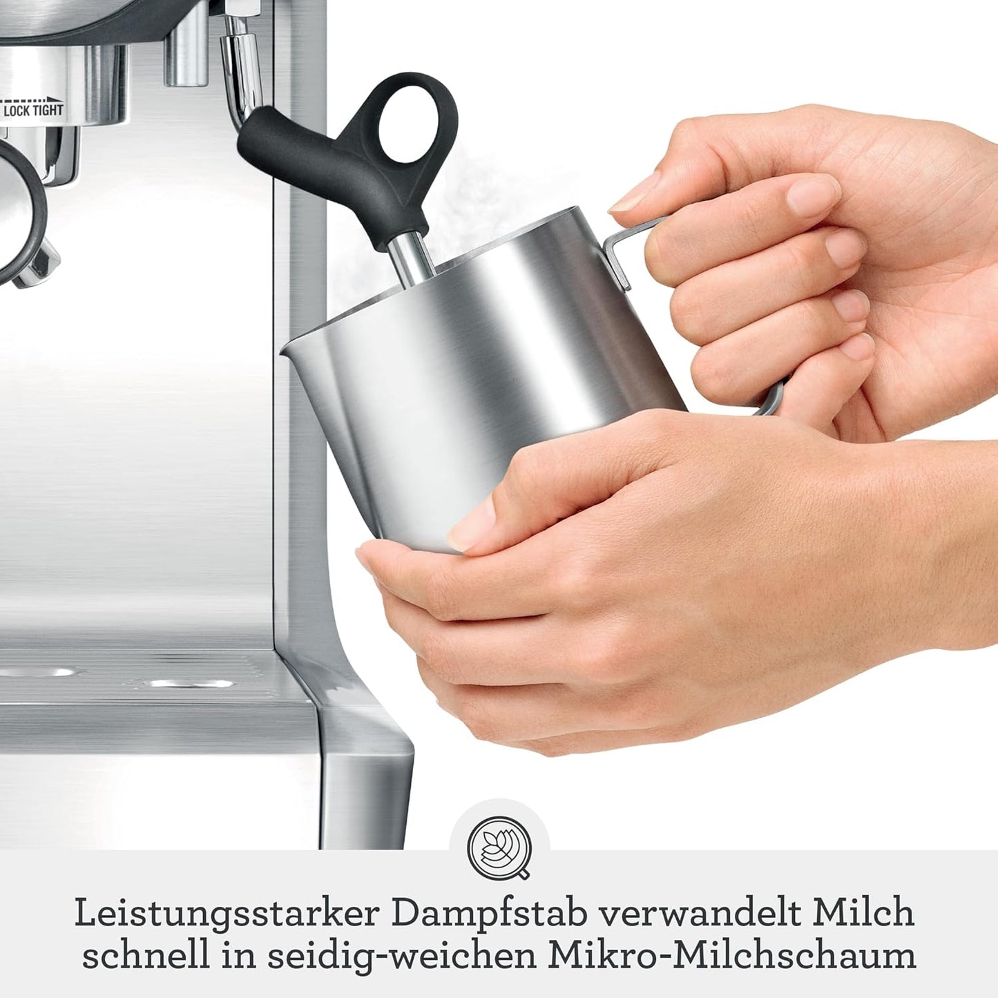 Sage - The Barista Express - Kaffeemaschine mit manuellem Milchaufschäumer & integriertem Mahlwerk - 16 Mahlgradeinstellungen, automatisches Mahlen, individueller Milchschaum - Gebürsteter Edelstahl